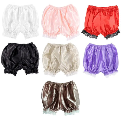 Women Imitation Silk Bloomers Lace Trim Panties Victorian | SAMAG