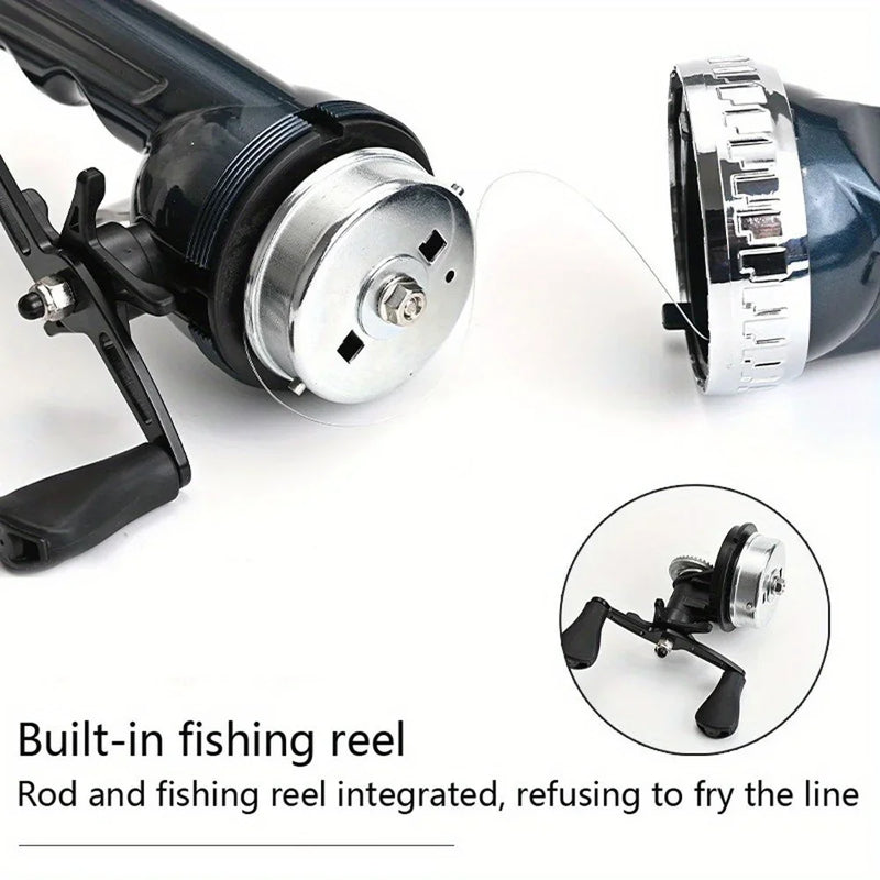 DEUKIO Portable Carp Foldable Fishing Rod Combo Folding Fishing Lure Rod Telescopic Fighing Pole Reel Combo with Fishing Line