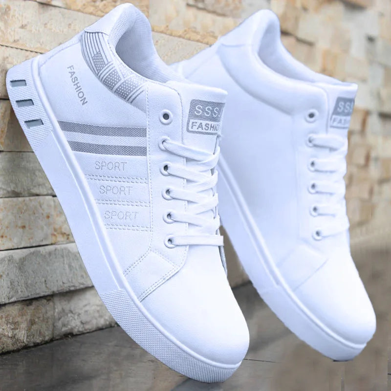 Black Vulcanized Sneakers Men's Flats Comfortable Shoes Lace up Zapatillas Hombre Autumn Spring Fashion Sneakers Plus Size 39-48