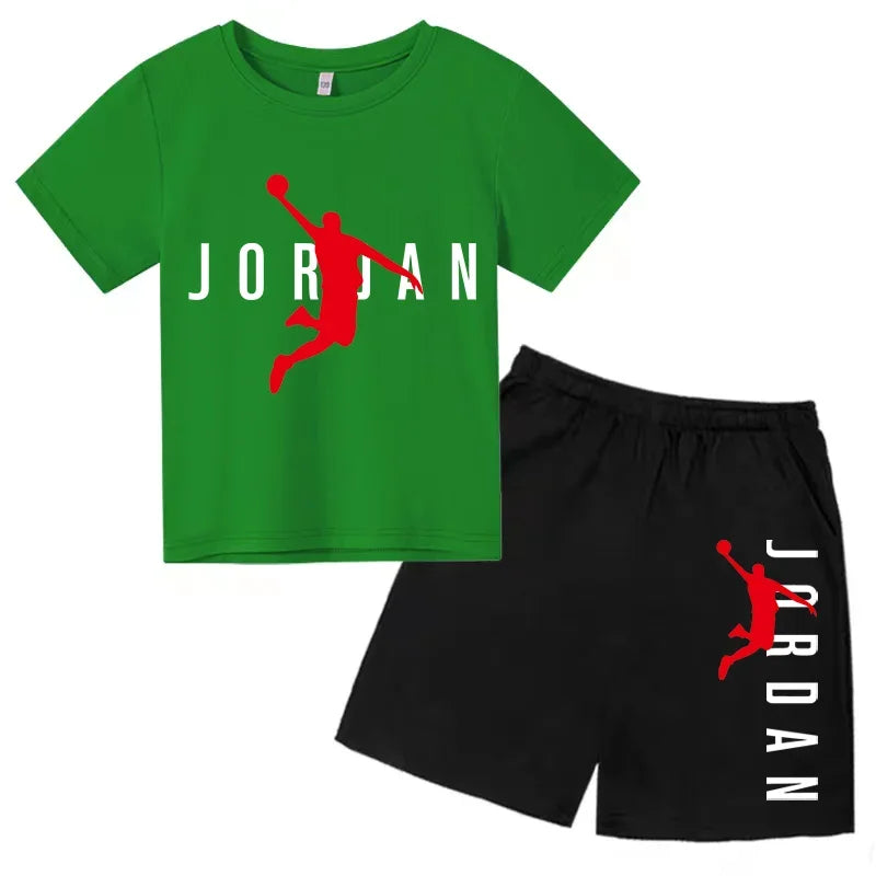 Kids 2 - Piece Letter Print Sports Outfit - Short Sleeve - View 19 | SAMAG