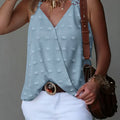 Women's V Neck Swiss Dot Camisole Tank Top Lace Trim Loose Top Casual Tank Top Spring Summer Chic Tank Top Daily Lightweight Top