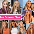 Highlight Wigs Colored Straight Lace Front Human Hair Wigs For Women Honey Blonde Straight 13x4 Hd Lace Frontal Wigs Human Hair
