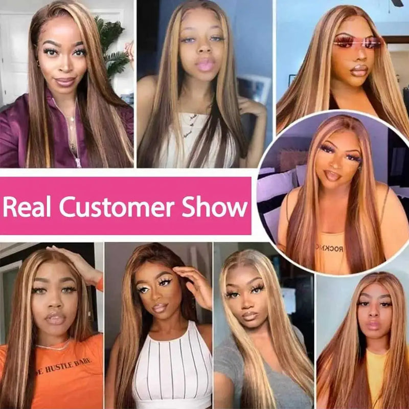 Highlight Wigs Colored Straight Lace Front Human Hair Wigs For Women Honey Blonde Straight 13x4 Hd Lace Frontal Wigs Human Hair
