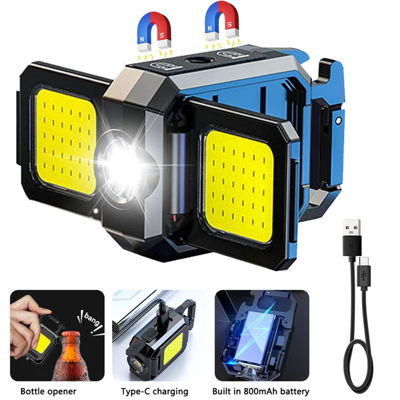 Flashlight Mini Keychain Light COB Work USB Rechargeable - View 9 | SAMAG