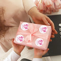 500 Stickers Per Roll Featuring Pink Bow Thank You - View 4 | SAMAG