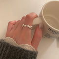 VENTFILLE 925 Sterling Silver Ring for Women Girl Gift Retro Open Trend Unique Design Geometric Asymmetric Jewelry Dropship
