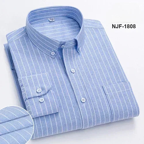Spring and Autumn Men's Pure Cotton Long sleeved Shirts | SAMAG