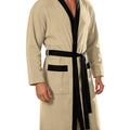 Men's Bathrobe Long Sleeves Kimono Style Spa Robe with Belt Pockets Soft Comfortable Sleepwear Loungewear for Home Hotel Use