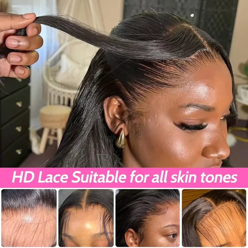 36 Inch Glueless Wigs Human Hair 100% Vietnamese Hd Lace Human Hair Bone Straight Lace Front Human Hair Wig On Clearance Sale