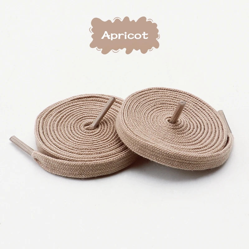Classic Solid-Color Flat Laces Premium Cotton Casual Shoelaces Sneaker Shoelace Shoe accessories 1Pair