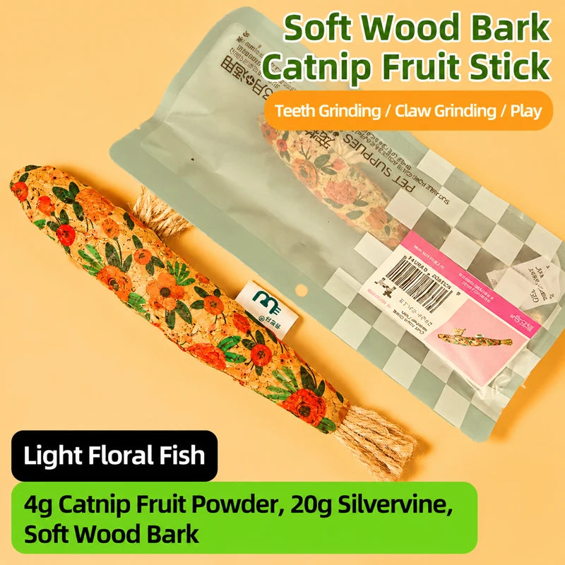 Cork Fish Shaped Cat Toy Safe Bite Resistant Attract Cat To Bite Grind Teeth Claws Relieve Boredom Functions Interactive Pet Toy