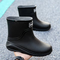 Short Tube Rain Shoes Men's Rubber Boots Waterproof Platform Booties Outdoor Non-slip Rain Boots Men Kitchen Working Rain Boots