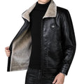 Mens Outwear Fleece Fur Collar Windbreaker Coat Male Pu Jacket Men Thick Warm Cashmere Military Bomber Tactical Leather Jackets
