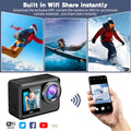 ANSVICAM 5K Action Camera 4K60FPS Dual Screen Waterproof 6-Axis EIS Vlog Camera with Magnetic Bicycle Motorcycles Sports Cameras