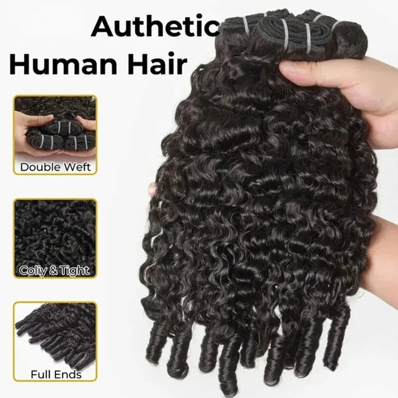 12A Burmese Curly Hair Bundles Burmese Virgin Raw Human Hair Bundles Unprocessed Weaving Water Wave Curly Hair Extensions 32In