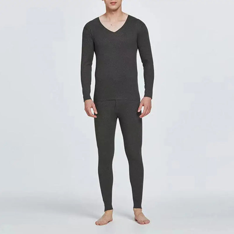 Men Thermal Set Autumn Winter Thermal Outfit Men's Thermal Underwear Set Fleece Lined Long Johns Base Layer Wool Winter Sweater