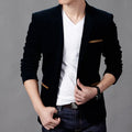 2025 New Autumn Coffee Elegant Slimming Corduroy Suit for Men, Burgundy Skin Friendly Fabric Casual Men's Jacket, Asian Sizes