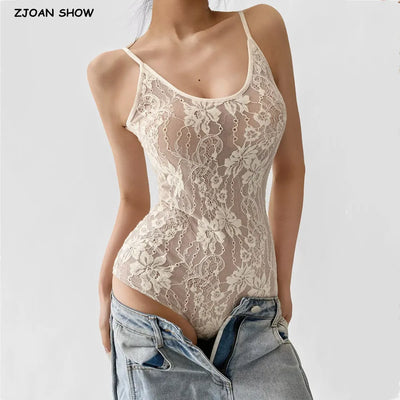 Sexy See Through Lace With Lining Backless Spaghetti | SAMAG