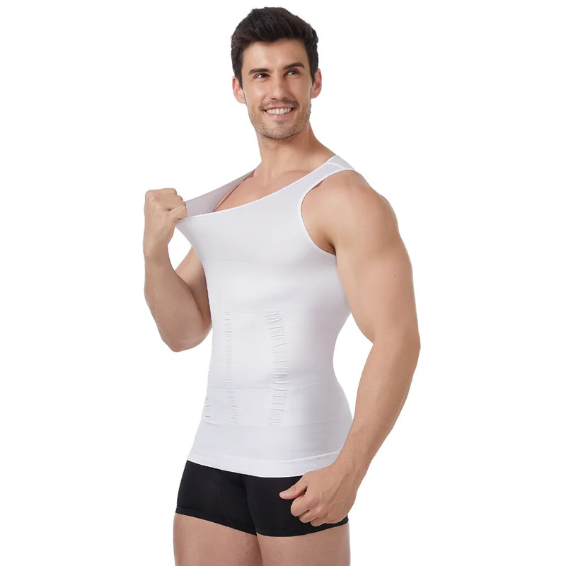1/2 PCS Men‘s Seamless Shapewear Vest Abdomen Control Compression Top Breathable Cool Summer Undershirt for Daily Casual Fitness