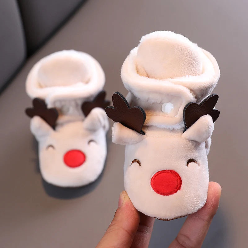 Winter New Cute Cartoon Baby Booties Boy Girl Boots Cotton Soft-Sole Non-Slip Warm Toddler First Walkers Infant Crib Shoes