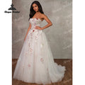Colorful Appliques Elegant A Line Wedding Dresses - View 3 | SAMAG