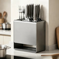 Countertop & Wall Mount Gray Kitchen Rack Integrated Knife Chopstick Dual Purpose Storage Holder | SAMAG
