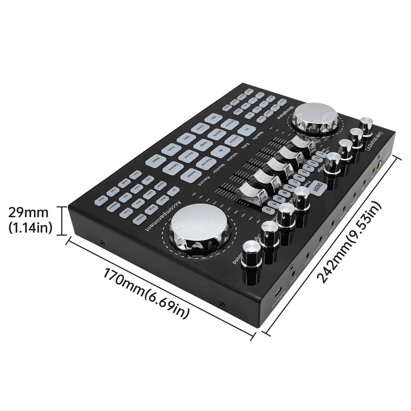 Live Sound Card Portable Internet Celebrity Sound Card Audio Mixer DJ Equipment Sound Effects Processors for Music Karaoke