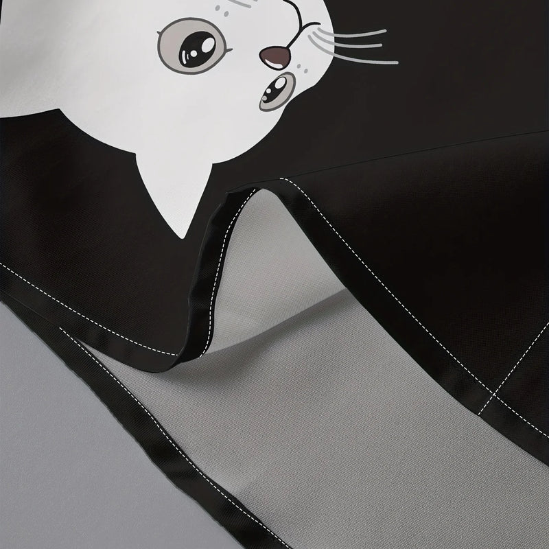 Summer Men's Cartoon Black and White Kitten Print | SAMAG