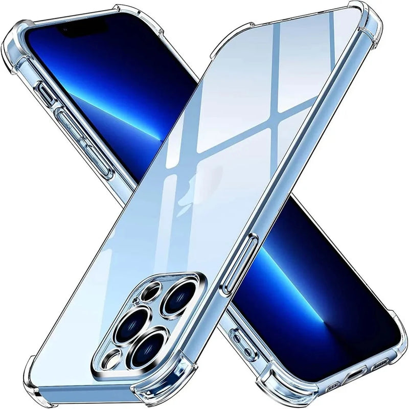 Gradient Airbag TPU Case For iPhone 16e 15 Pro Max 14 13 12 Mini 11 XR XS SE 8 7 Plus Cover Shockproof Fundas Coque Shell Capa