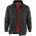 US size men's zipper pure cotton duck canvas quilted coat - Detroit thick and warm flannel jacket