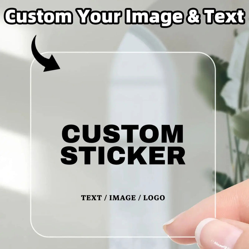 Custom Waterproof PVC Square Stickers 1/70/210 Pcs Personalized for Party Label Packaging