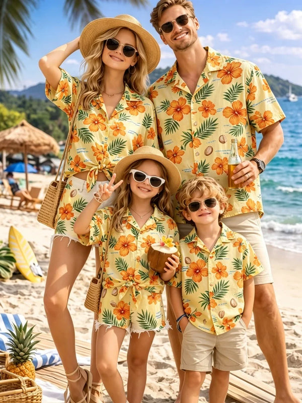 New Mother Kids Family Wear Beach Hawaiian Shirt Tropical - View 3 | SAMAG