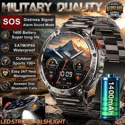 Military Grade Alloy Smartwatch 1400mAh Long Standby | SAMAG