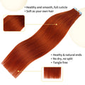 Doreen Copper Red Tape In Human Hair Extensions 16 to 24 Inch 50g/set PU Seamless Skin Weft 350# Colored Hair Extensions Tape in