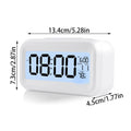 Digital Alarm Clock with Indoor Temperature Light Sensor Battery Operated Backlight 12/24H Display for Bedrooms Office Desk