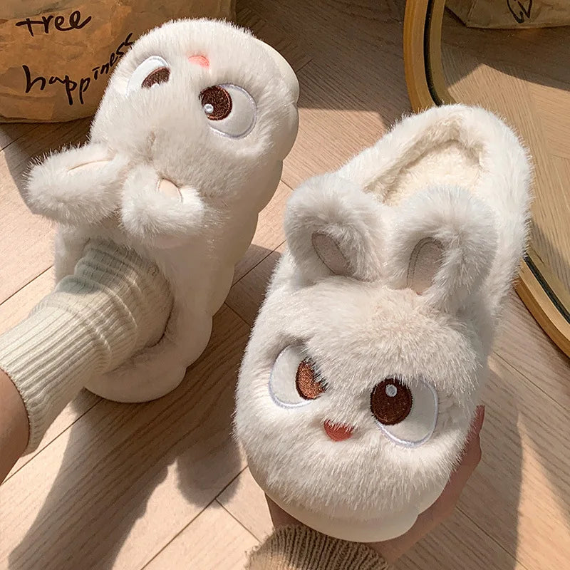 Women's cotton slippers winter indoor home warm and velvet household parent-child wool cotton shoes women wear outside winter