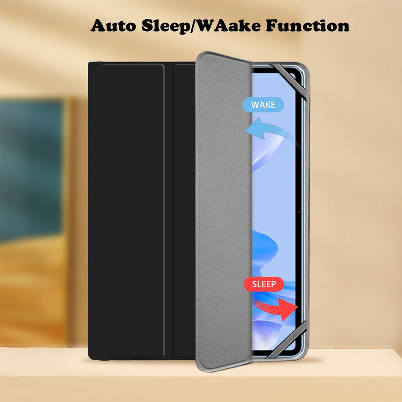 Case for 9.7-inch, 10-inch, 10.1-inch, 11-inch, 11.5-inch Tablet. Triple Fold, with Bracket, Universal Protective Leather Case.
