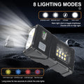 Multifunctional USB Rechargeable Portable Emergency Light Adjustable Angle Flashlight Side Lamp Hiking Camping Working