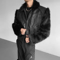 LUZHEN 2025 Winter New Original Faux Fur Patchwork Design Leather Jacket Men's Fashion Elegant Handsome Male Coat Clothes JY5114