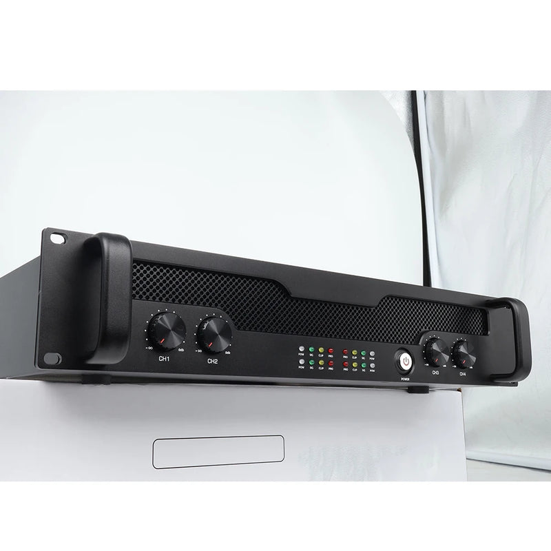 Gooermi DAN415 1500W Professional Power Amplifier 2/4 Channel Audio Amp 110V/220V DJ Stage KTV PA Sound System