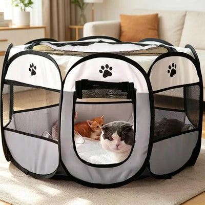 Portable & Foldable Octagonal Pet Playpen Kennel Tent | SAMAG