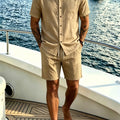 Men's Island Vacation Shirt & Shorts, Textured Breathable | SAMAG