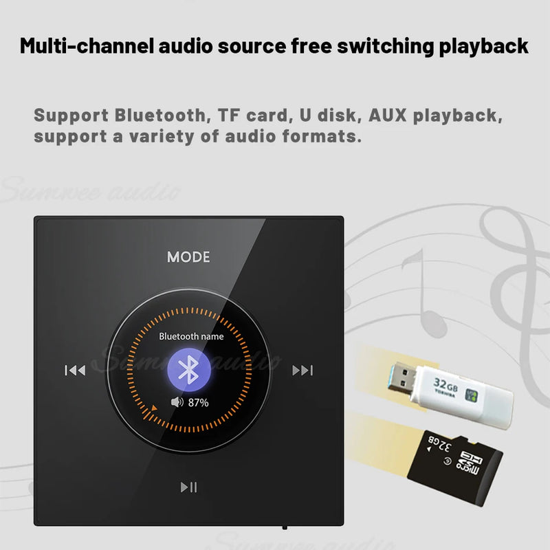 86 Background Music system Bluetooth-compatible HiFi Home Theater Stereo Sound Mini Wall Amplifier Panel M3 Ceiling Speaker sets