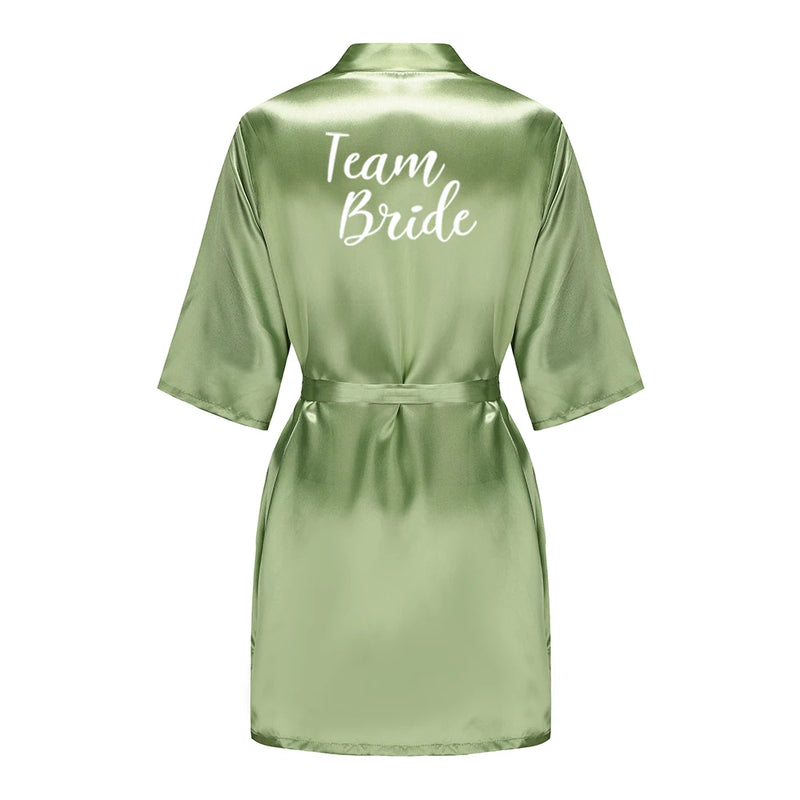 Satin Silk Robes Plus Size Wedding Bathrobe Bride | SAMAG