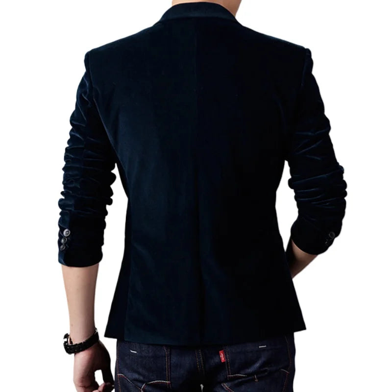 2025 New Autumn Coffee Elegant Slimming Corduroy Suit for Men, Burgundy Skin Friendly Fabric Casual Men's Jacket, Asian Sizes