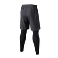 2026 Two-piece Men's Sports Trousers Quick Dry Elastic Basketball Training Pants Summer Thin Fitness Running Tights Casual Pants