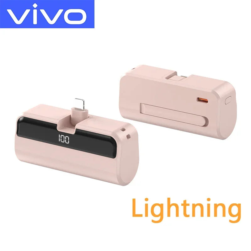 VIVO 50000mAh Capsule Power Bank 22.5W Fast Charging Powerbank LED Digital Display Portable External Battery For iPhone Samsung