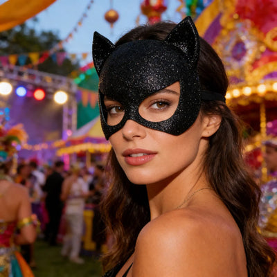 Masquerade Mask Fashion Party Rave Cats Ear Half Face | SAMAG