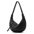 BURMINSA Genuine Leather Soft Cowhide Half Moon Hobo Bag Women Shoulder Crossbody Purses Casual Daily Crescent Underarm Handbags