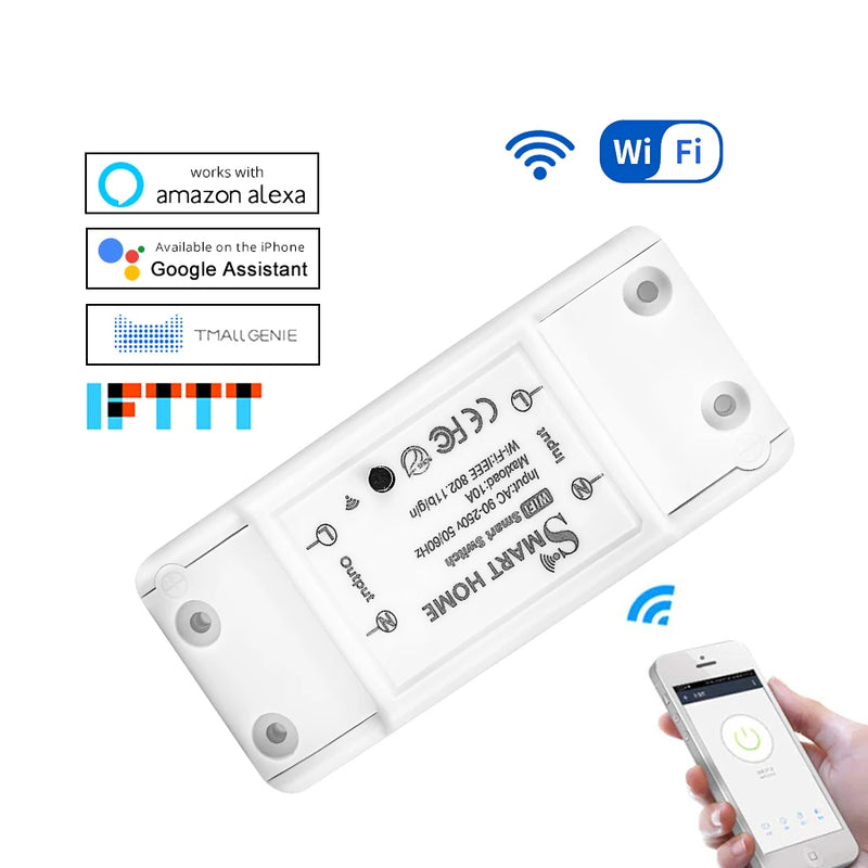 Tuya WiFi Smart Switch Breaker Wireless Light Switch Voice Control Timer APP Smart Life Work With Alexa Google Home 110V 220V